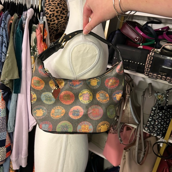 Vintage Dooney & Bourke Medallion coated canvas hobo bag — EUC - Picture 1 of 1